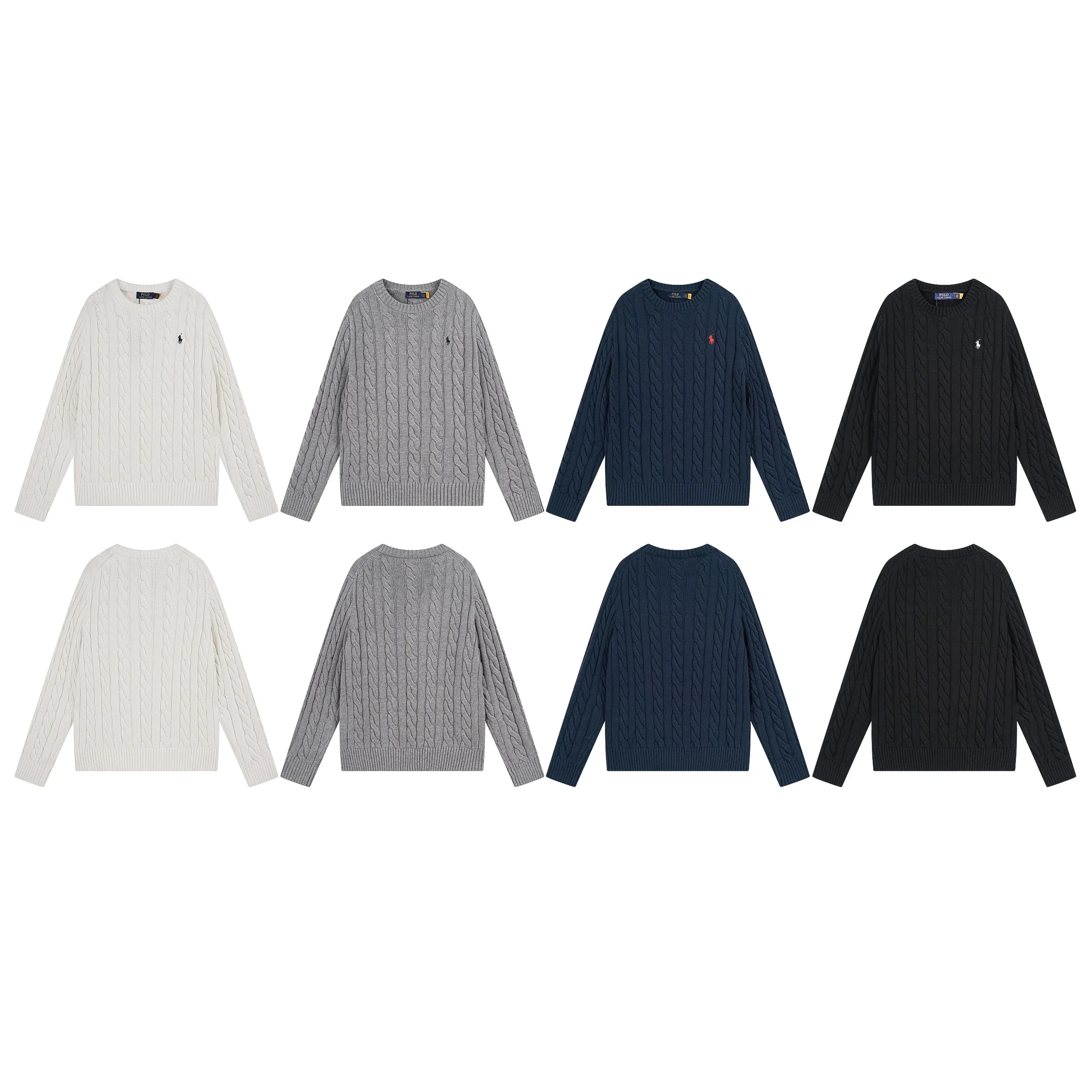 Style No. 2503 P220 Polo Ralph Lauren solid color comfortable thick cable twist knitted sweater Color: cream black navy gray Size: S (recommended within 120) m (recommended within 140) L (recommended within 160) xL (recommended within 180)